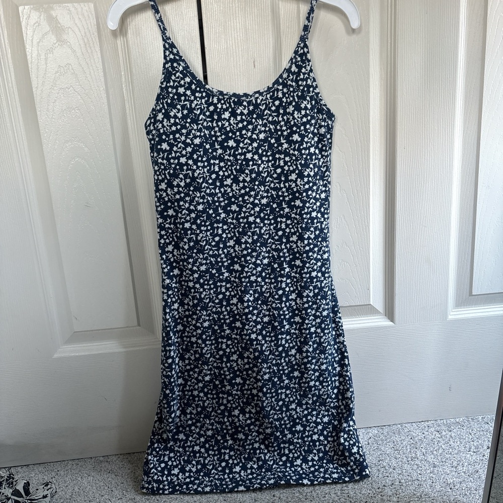 Old Navy Navy Blue Floral Mini Dress